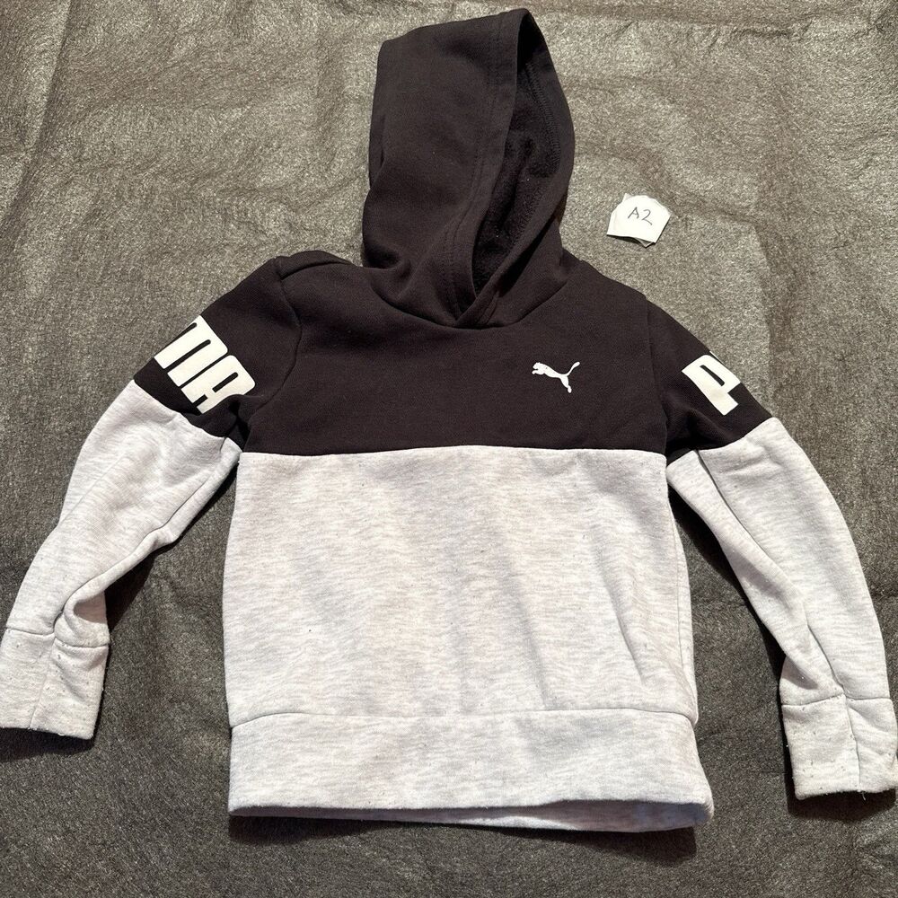 Puma Boys Sweater 18 Months Black White Hoodie Pullover Activewear